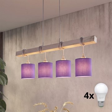 BRILAGI - NUBILA LED pendant light on cable 4xE27/60W/230V grey/purple