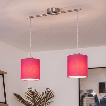 Brilagi - NUBILA LED pendant light suspended on cable, 2x E27/60W/230V, pink