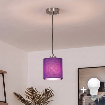 Brilagi - NUBILA LED Pendant on Cable, 1x E27/60W/230V, dia. 14 cm, Black/Purple