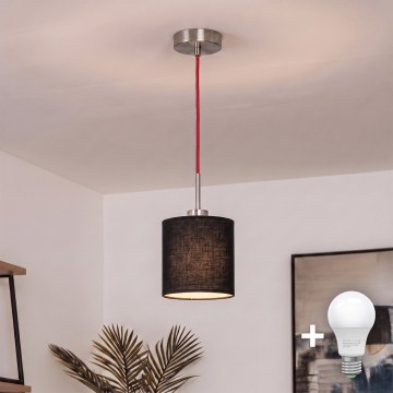 Brilagi - NUBILA LED pendant on cable 1xE27/60W/230V Ø 14 cm Red/Black