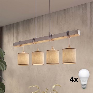 BRILAGI - NUBILA LED Pendant on Cable 4xE27/60W/230V Gray/Brown
