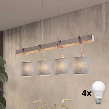 BRILAGI - NUBILA LED Pendant on Cable 4xE27/60W/230V Grey