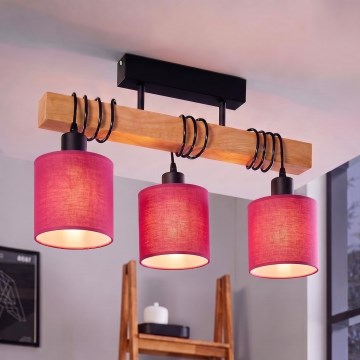 BRILAGI - NUBILA Surface-mounted ceiling light 3xE27/60W/230V, pine/pink