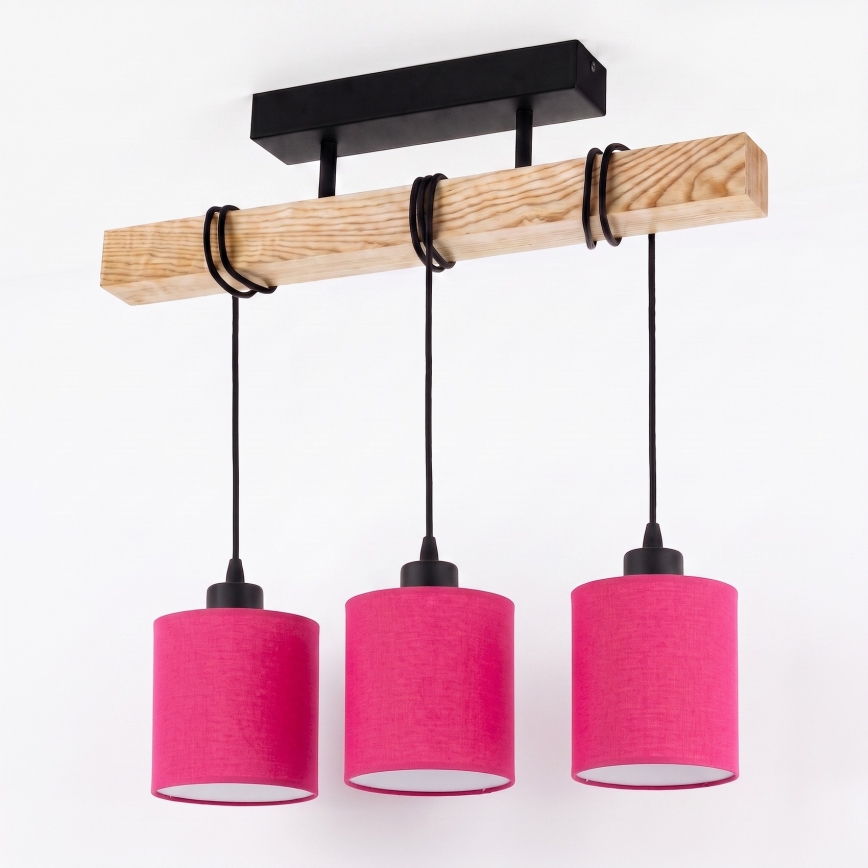 BRILAGI - NUBILA Surface-mounted ceiling light 3xE27/60W/230V, pine/pink