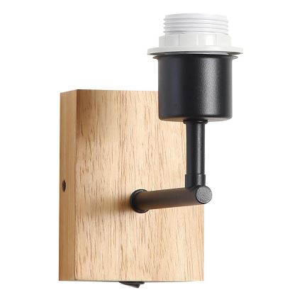 Brilagi - NUBILA WOOD Wall Lamp 1xE27/25W/230V Oak/Black/Light Gray