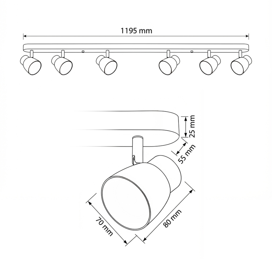 Brilagi - NUGGET 6x GU10/30W/230V Spotlight Black/Gold