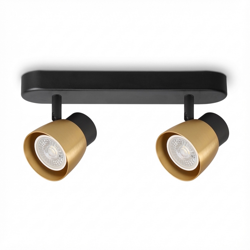 Brilagi - LED RGBW Dimmable Spotlight NUGGET 2xGU10/4,8W/230V 3000K Black/Gold + Remote Control