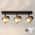 BRILAGI - NUGGET LED RGBW Dimmable Triple Spotlight 3x GU10/4,8W/230V Black/Gold