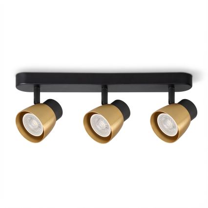 Brilagi - NUGGET LED RGBW Dimmable Triple Spotlight 3x GU10/4,8W/230V Black/Gold