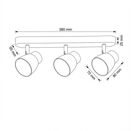 Brilagi - NUGGET LED RGBW Dimmable Triple Spotlight 3x GU10/4,8W/230V Black/Gold
