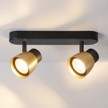 Brilagi - NUGGET Spotlight 2xGU10/30W/230V Black/Gold