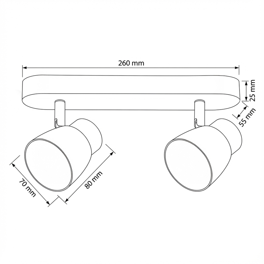 Brilagi - NUGGET Spotlight 2xGU10/30W/230V Black/Gold