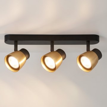 Brilagi - NUGGET Spotlight 3xGU10/30W/230V Black/Gold