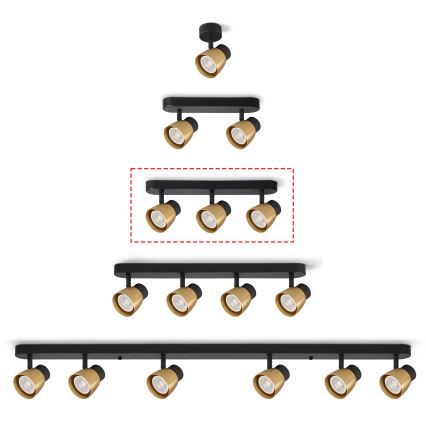 Brilagi - NUGGET Spotlight 3xGU10/30W/230V Black/Gold