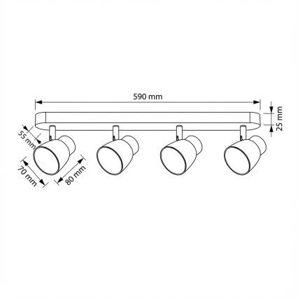 Brilagi - NUGGET Spotlight 4xGU10/30W/230V Black/Gold