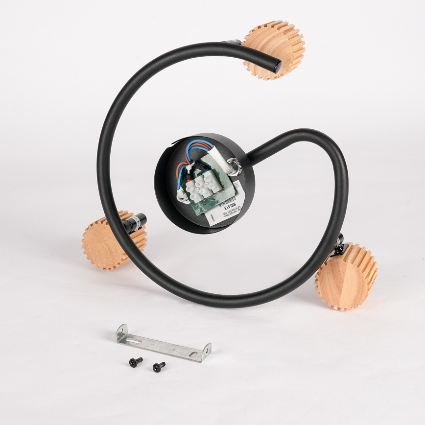 Brilagi - ODENSE 3-Light Spotlight 3xE14/10W/230V, Rubberwood/Black