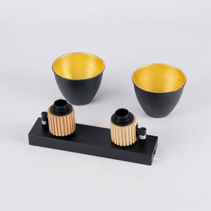 Brilagi - ODENSE spotlight 2x E14/10W/230V rubberwood/black