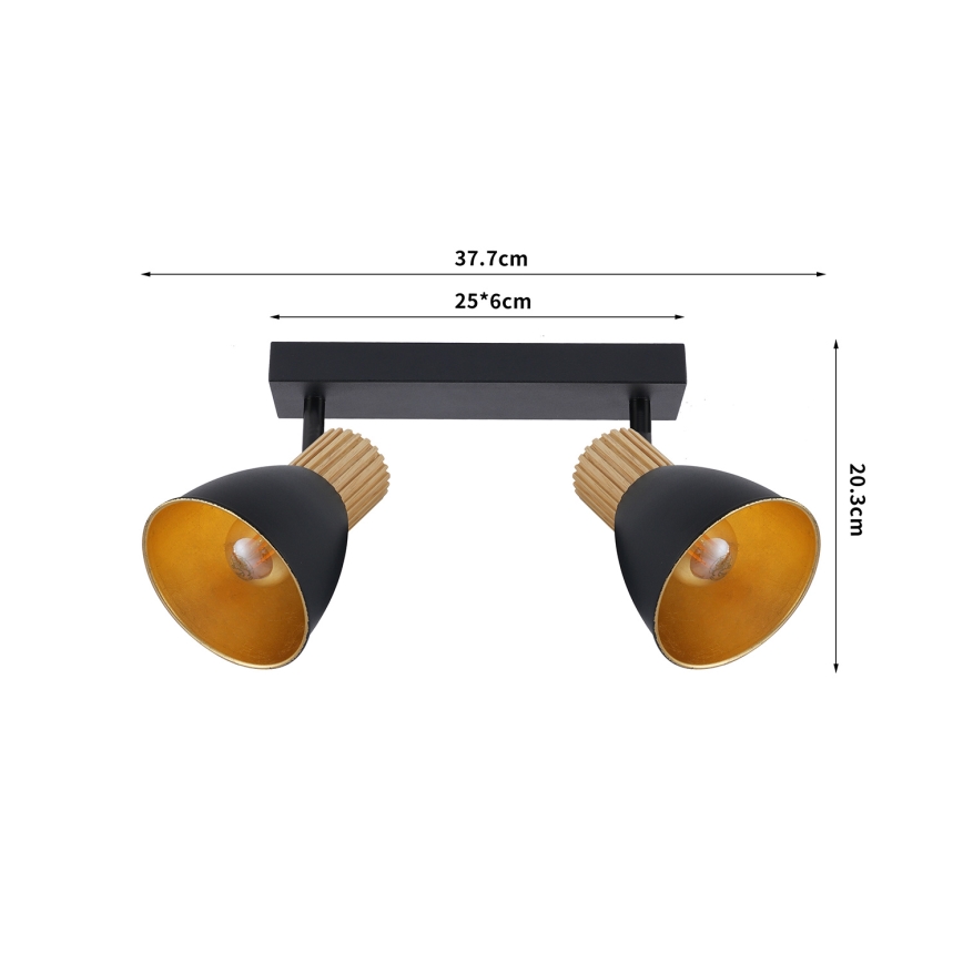 Brilagi - ODENSE spotlight 2x E14/10W/230V rubberwood/black