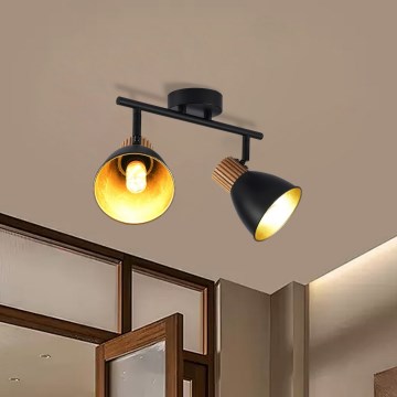 Brilagi - ODENSE Spotlight 2x E14/10W/230V Wood/Black