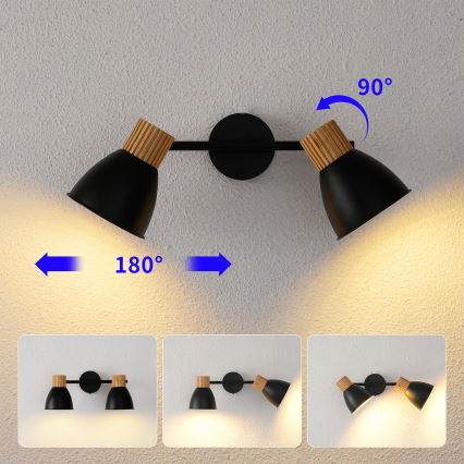 Brilagi - ODENSE Spotlight 2x E14/10W/230V Wood/Black