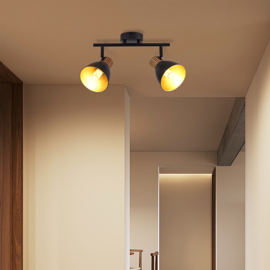 Brilagi - ODENSE Spotlight 2xE14/10W/230V Rubberwood/Black