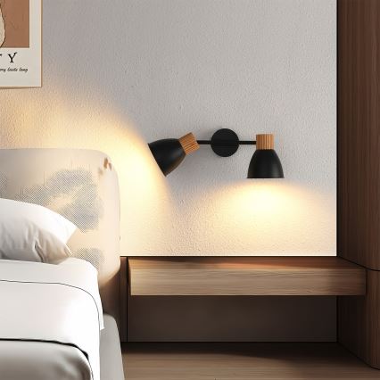 Brilagi - ODENSE Spotlight 2xE14/10W/230V Rubberwood/Black