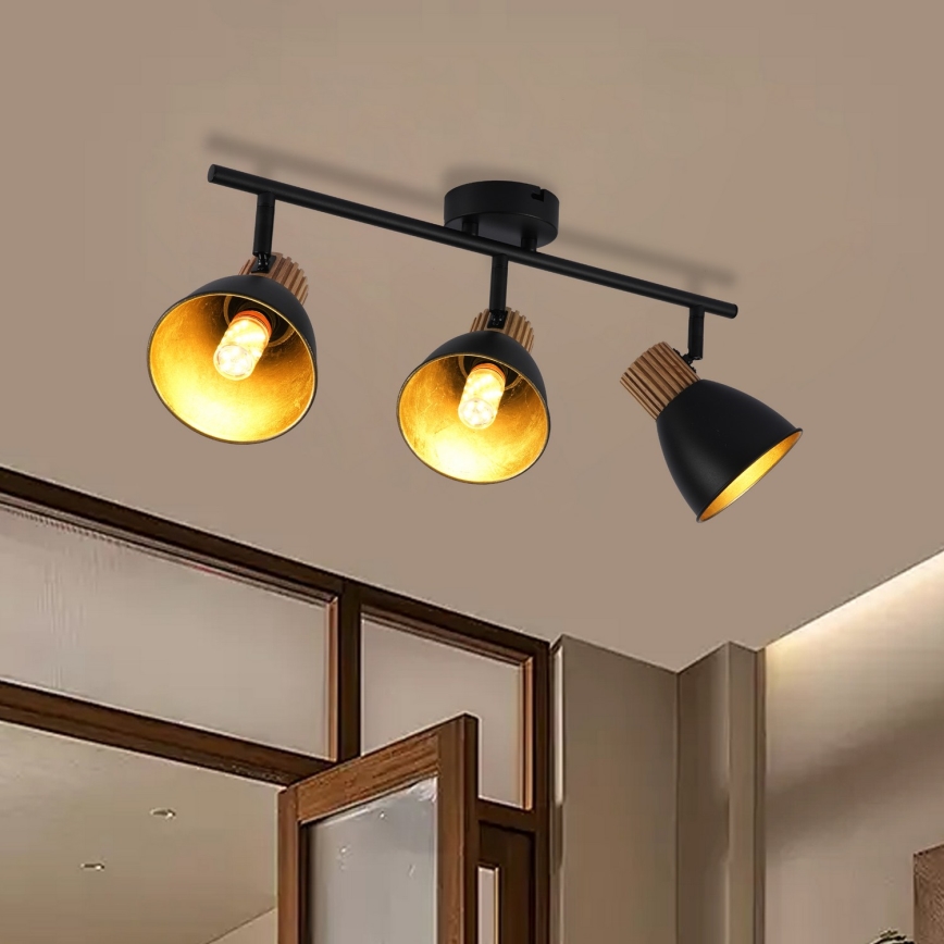 Brilagi - ODENSE spotlight 3xE14/10W/230V rubberwood/black