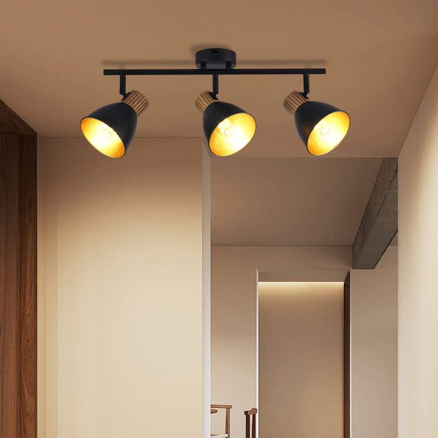 Brilagi - ODENSE spotlight 3xE14/10W/230V rubberwood/black