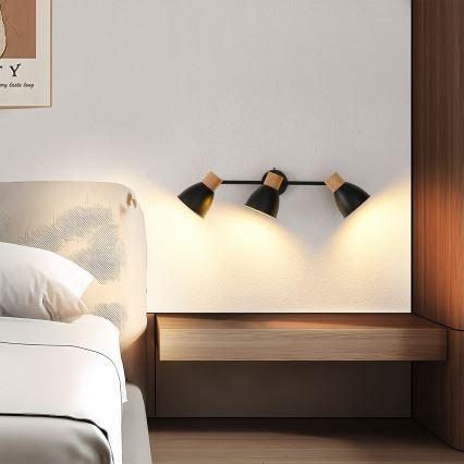 Brilagi - ODENSE spotlight 3xE14/10W/230V rubberwood/black