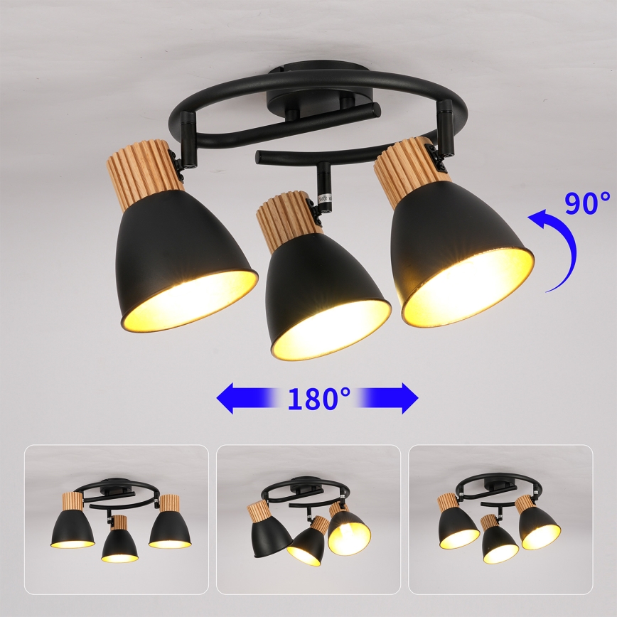 Brilagi - ODENSE Spotlight 3xE14/10W/230V Wood/Black