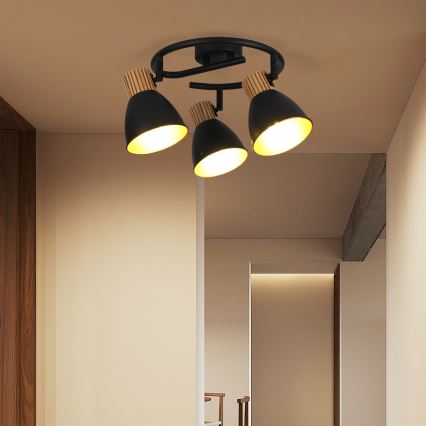 Brilagi - ODENSE Spotlight 3xE14/10W/230V Wood/Black