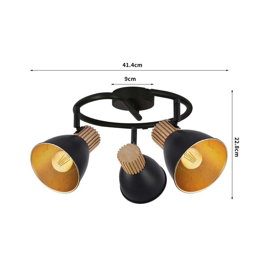 Brilagi - ODENSE Spotlight 3xE14/10W/230V Wood/Black
