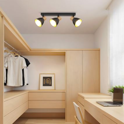 Brilagi - ODENSE Spotlight 3xE14/10W/230V Wood/Black