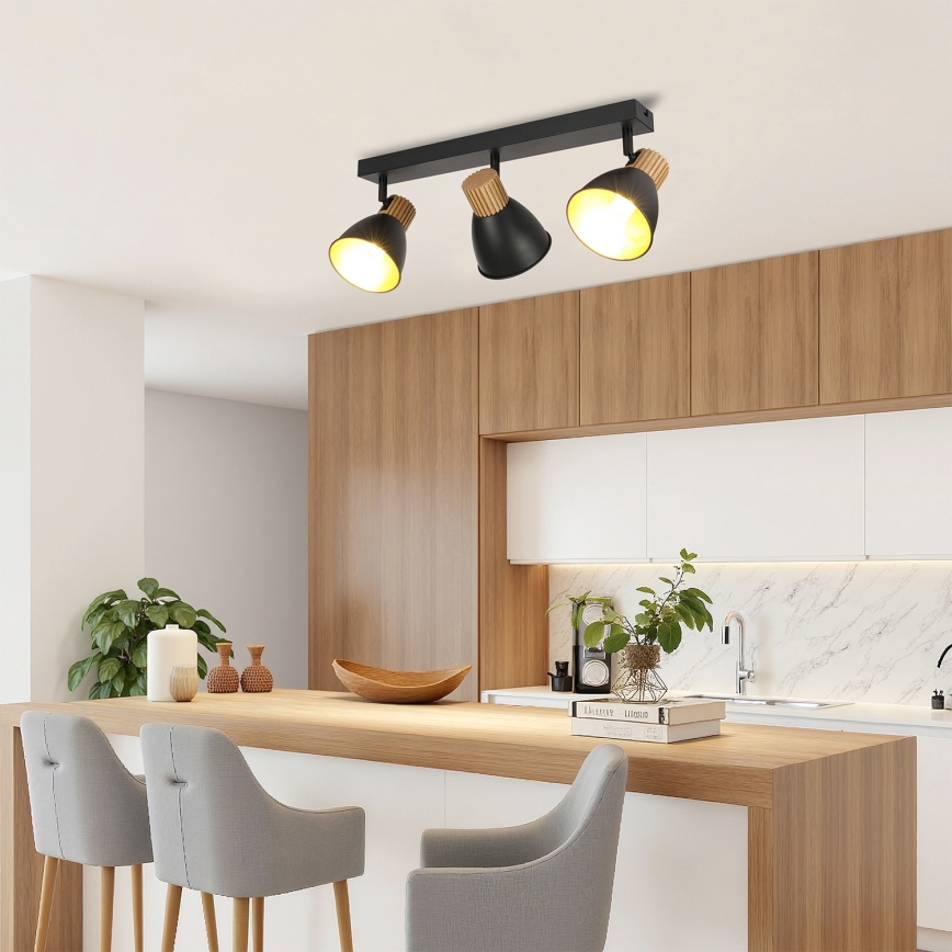 Brilagi - ODENSE Spotlight 3xE14/10W/230V Wood/Black