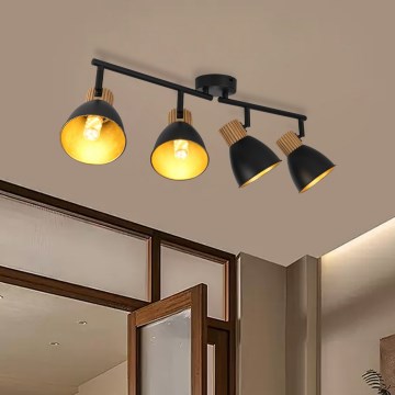 Brilagi - ODENSE Spotlight 4xE14/10W/230V Rubberwood/Black