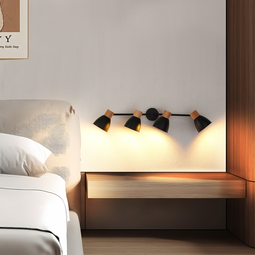 Brilagi - ODENSE Spotlight 4xE14/10W/230V Rubberwood/Black