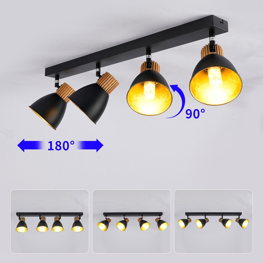 Brilagi - ODENSE Spotlight 4xE14/10W/230V Rubberwood/Black