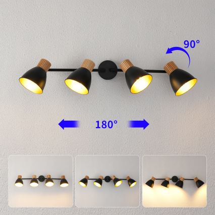 Brilagi - ODENSE spotlight 4xE14/10W/230V wood/black