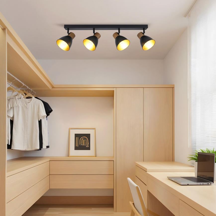 Brilagi - ODENSE Spotlight 4xE14/10W/230V Wood/Black