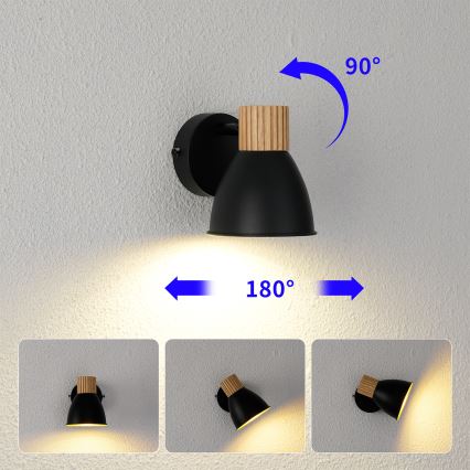 Brilagi - ODENSE Wall-mounted Spotlight 1xE14/10W/230V Wood/Black