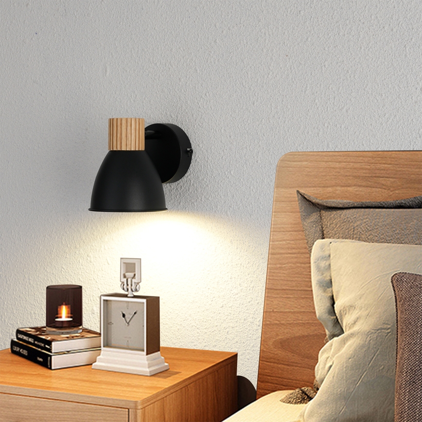 Brilagi - ODENSE Wall-mounted Spotlight 1xE14/10W/230V Wood/Black