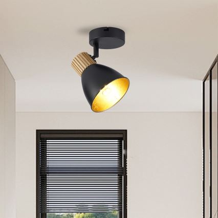 Brilagi - ODENSE Wall-mounted Spotlight 1xE14/10W/230V Wood/Black