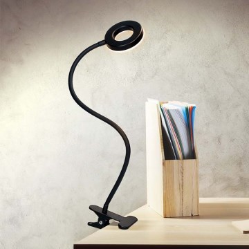 Brilagi - ORBELA Dimmable LED Clip-On Lamp LED/8W/5V 3000/4000/5000K Black