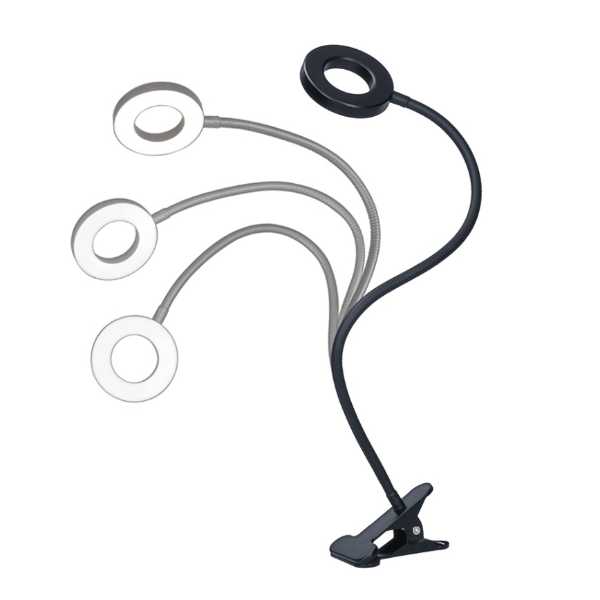 Brilagi - ORBELA Dimmable LED Clip-On Lamp LED/8W/5V 3000/4000/5000K Black