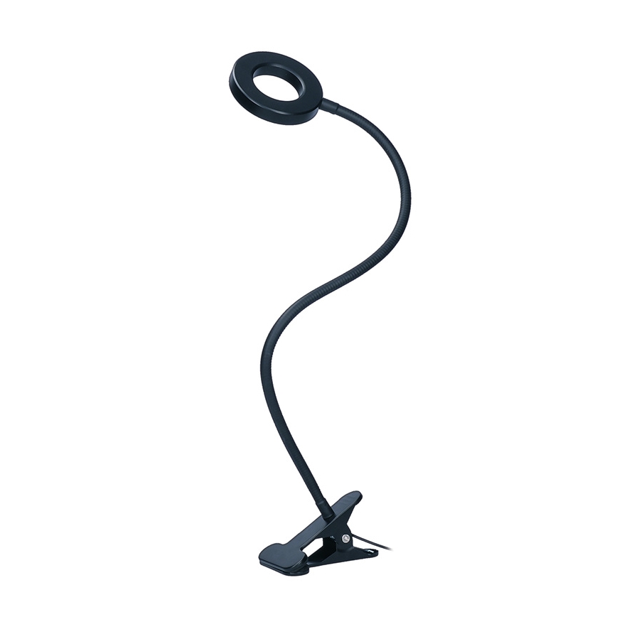 Brilagi - ORBELA Dimmable LED Clip-On Lamp LED/8W/5V 3000/4000/5000K Black