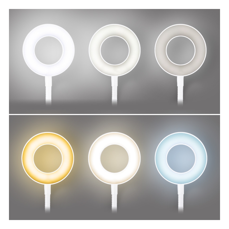 Brilagi - ORBELA Dimmable LED Clip-On Lamp LED/8W/5V 3000/4000/5000K White