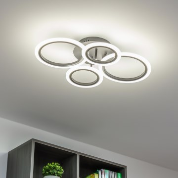 Brilagi - ORBITS LED Dimmable Surface-Mounted Ceiling Light LED/50W/230V 3000-6500K Black + Remote Control