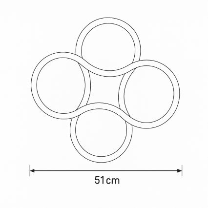 Brilagi - ORELLI Dimmable LED Ceiling Light LED/53W/230V dia. 51 cm 3000-6000K + remote control