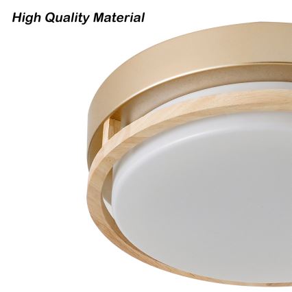 Brilagi - ORINO Ceiling Light 2xE27/40W/230V Ø 27 cm Gold/Oak
