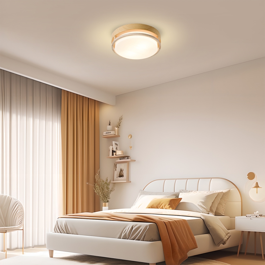 Brilagi - ORINO Ceiling Light 2xE27/40W/230V Ø 27 cm Wood Decor/Oak